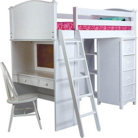 Cooley Storage Twin Loft Bed In White Com
