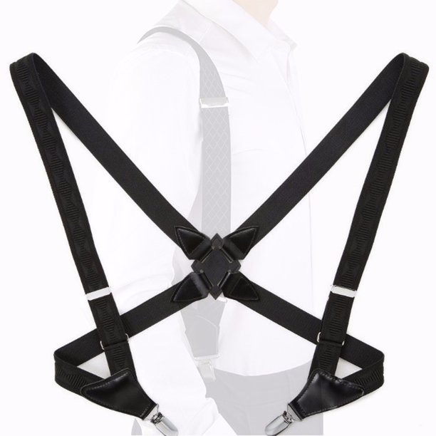 Tirantes para hombre Clips laterales resistentes Tirantes para hombre Ganchos giratorios Correas elásticas ajustables