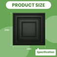 thumbnail image 6 of LooYee 24 Pcs 2ft x 2ft Drop Ceiling Tiles, 24"x 24" PVC Glue Up Ceiling Panel Black, Cover 96 Sq. ft, 6 of 8