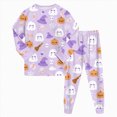 thumbnail image 4 of Futezty Little Girls Boys Halloween Pumpkin Graphic Long Sleeve Pajamas Sets Toddler Pjs Kids Fall Winter Sleepwears 2T-9T, 4 of 7