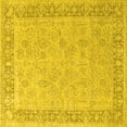 thumbnail image 1 of Ahgly Company Machine Washable Indoor Square Oriental Yellow Industrial Area Rugs, 4' Square, 1 of 4