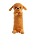 thumbnail image 1 of Estuche para lápices de peluche súper lindo para niños con diseño de perro, portalápices para estudiantes, color amarillo., 1 of 5
