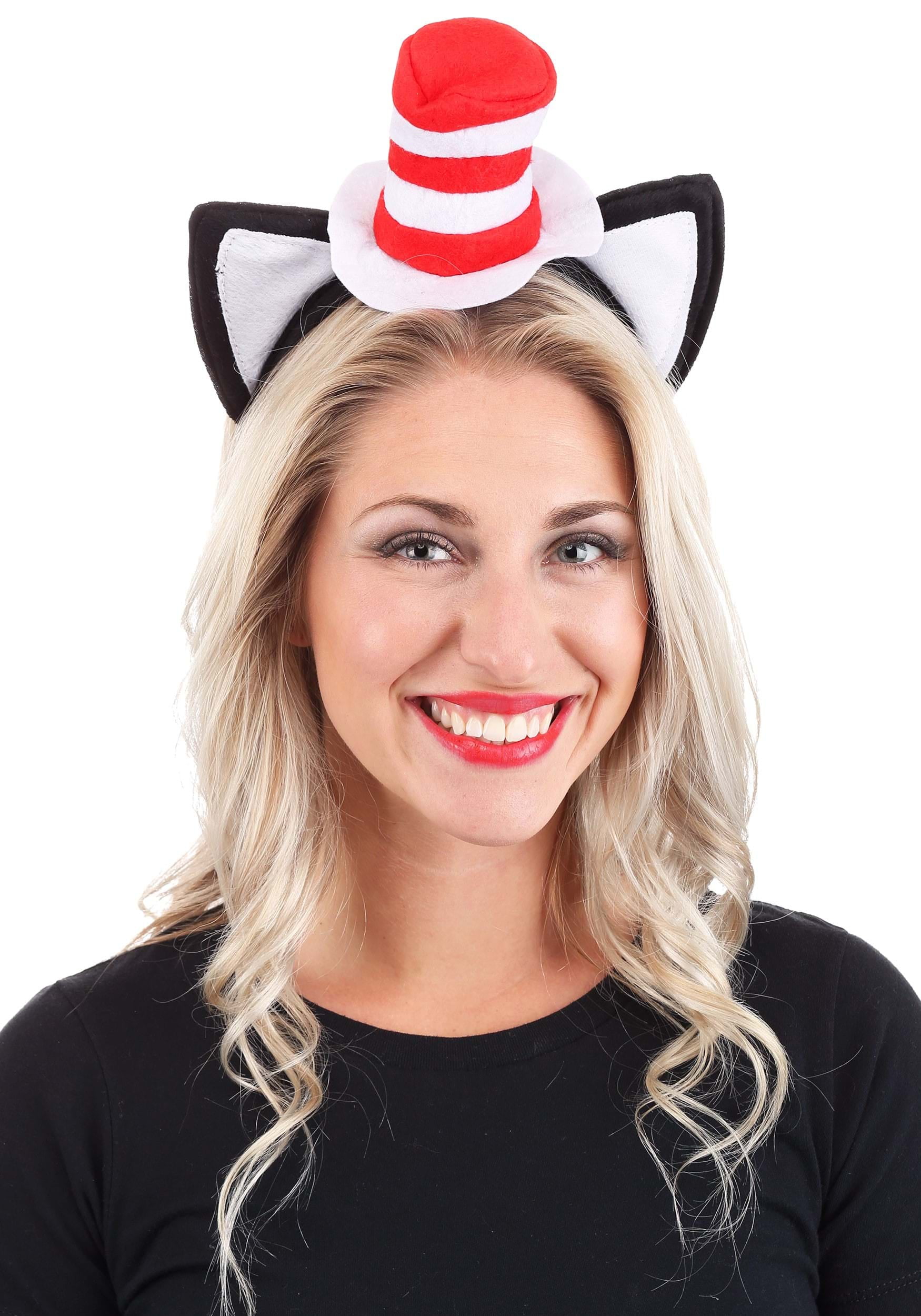 elope Dr Seuss Cat in The Hat Pattern Headband Black 