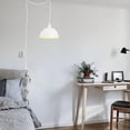 thumbnail image 6 of FSLiving NO Wiring Needed Stepless Dimming & Color Changing Hanging Swag Lamp Portable Pendant Light with 15ft Plug-in UL Cord White Light Industrial Dome Shape Shade,White Socket 1 Light, 6 of 9