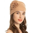 thumbnail image 2 of Dalrosia Women Turban Beanie Hat with Flower Chemo Headwear Elastic Head Wrap Cap, 2 of 7
