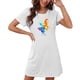 thumbnail image 4 of Camisón corto de talla grande para mujer, camisón de manga corta con estampado de pecho a la moda, camisón para mujer, 4 of 7