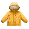 thumbnail image 3 of Teylalorva Girls Padded Coat Zip up Hooded Thick Fleece Lined Jacket Warm Winter Outerwear (1-13) Yellow Size 3T, 3 of 10