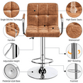 thumbnail image 6 of Alden Design Adjustable Swivel Bar Stools Modern Faux Leather Bar Chair Set of 2, Retro Brown, 6 of 11