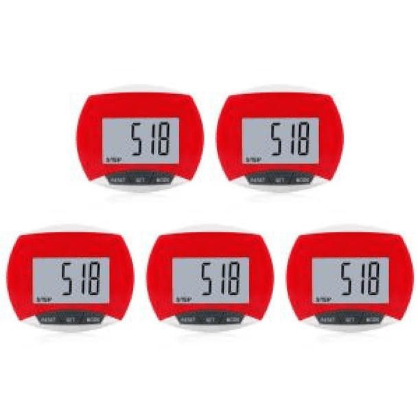 Podómetro Digital para Con Clip Incorporado Contador Pasos 3D Adultos Corriendo () Rojo
