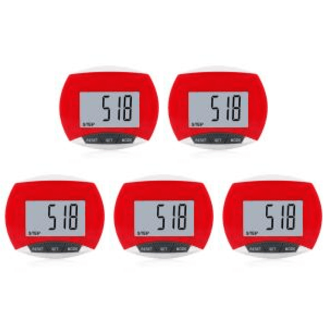 Podómetro Digital para Con Clip Incorporado Contador Pasos 3D Adultos Corriendo () Rojo