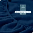 thumbnail image 6 of Bare Home Cozy Fleece Fitted Sheet - Extra Plush Polar Fleece - Deep Pocket Bed Sheet - Queen, Dark Blue, 6 of 7