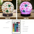 thumbnail image 5 of USB Charging Night Light with Remote Controls,16 Colors RGB Dimmable Night Lamp Printed Exquisite Patterns Lampshade with Round Wooden LED Light Base for Home Deco, 5 of 7
