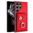 thumbnail image 2 of TECH CIRCLE For Galaxy S24 Plus Wallet Case with Card Holder,360°Rotation Finger Ring Holder Kickstand Protective RFID Blocking PU Leather Flip Cover for Samsung Galaxy S24 Plus 2024,Red, 2 of 7