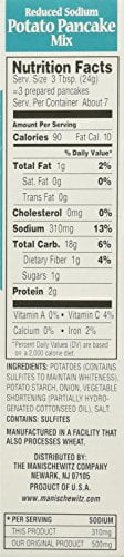 Pancake Potato Mix Low Sodium KPY