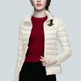 thumbnail image 3 of Blmnix Puffer Jacket Womens Zip Up Warm Puffer Jacket White Womens Jackets, 3 of 6