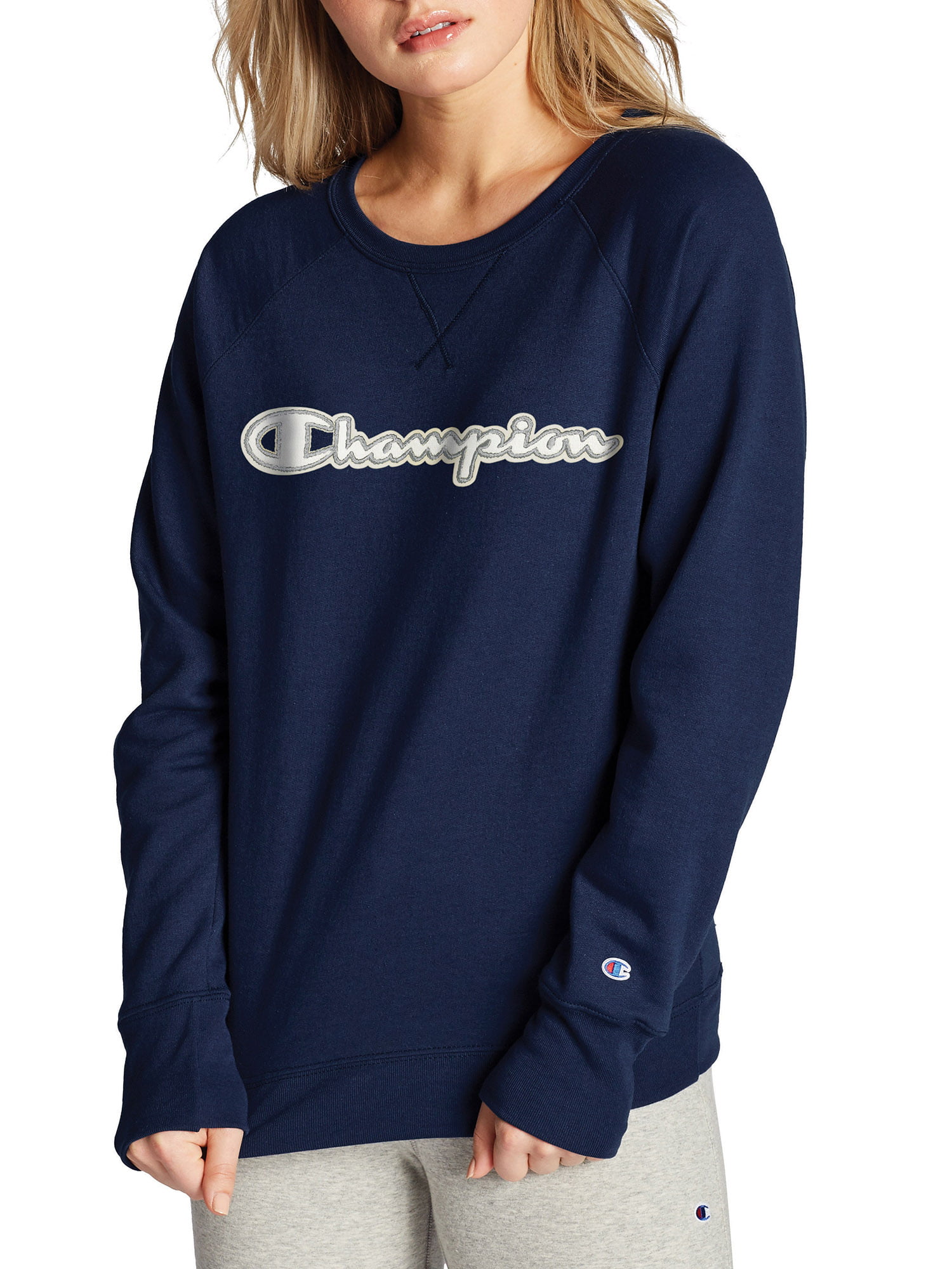 Champion Womens Powerblend Boyfriend Crew Sweatshirt 