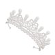 thumbnail image 2 of Diamante Perla Corona Novia Hermoso tocado Tocado Perla imitada Corona súper brillante Tiara (Plata), 2 of 8