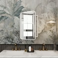 thumbnail image 2 of 16x24 Inch Bathroom Mirror Cabinet with Adjustable Glass Shelves, Recessed Metal Framed Medicine Cabinet for Storage, White, 2 of 9
