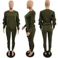 thumbnail image 3 of Akmipoem Women 2 Piece Sweatsuits Ruffle Pullover Sweatshirts Jogger Pants Sets Tracksuit, 3 of 6