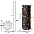 thumbnail image 5 of 20oz Colorful Mushroom Leaf Black Pattern Skinny Tumblers Stainless Steel Tumbler with Lid and Straw,Vacuum Insulated Double Wall Travel Tumbler Cups with Cleaning Brush for Coffee,Tea, 5 of 6