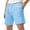 Blue, variant on Mens Shorts Summer Casual Jacquard Textured Elastic Waist Straight Leg Relaxed Fit Beach Shorts with Pockets