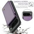 thumbnail image 5 of Dteck for Google Pixel 9 / 9 Pro Case with Card Holder, Magnetic Business Leather Wallet Case for Women Men with RFID Blocking Kickstand Shockproof Cover for Google Pixel 9 / 9 Pro,Purple, 5 of 9