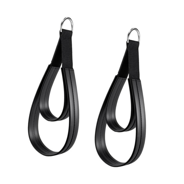 Lipstore 2Pcs D Rings Straps Handle Ankle Gym Pilates Double Loop Straps for Reformer Silver Rings