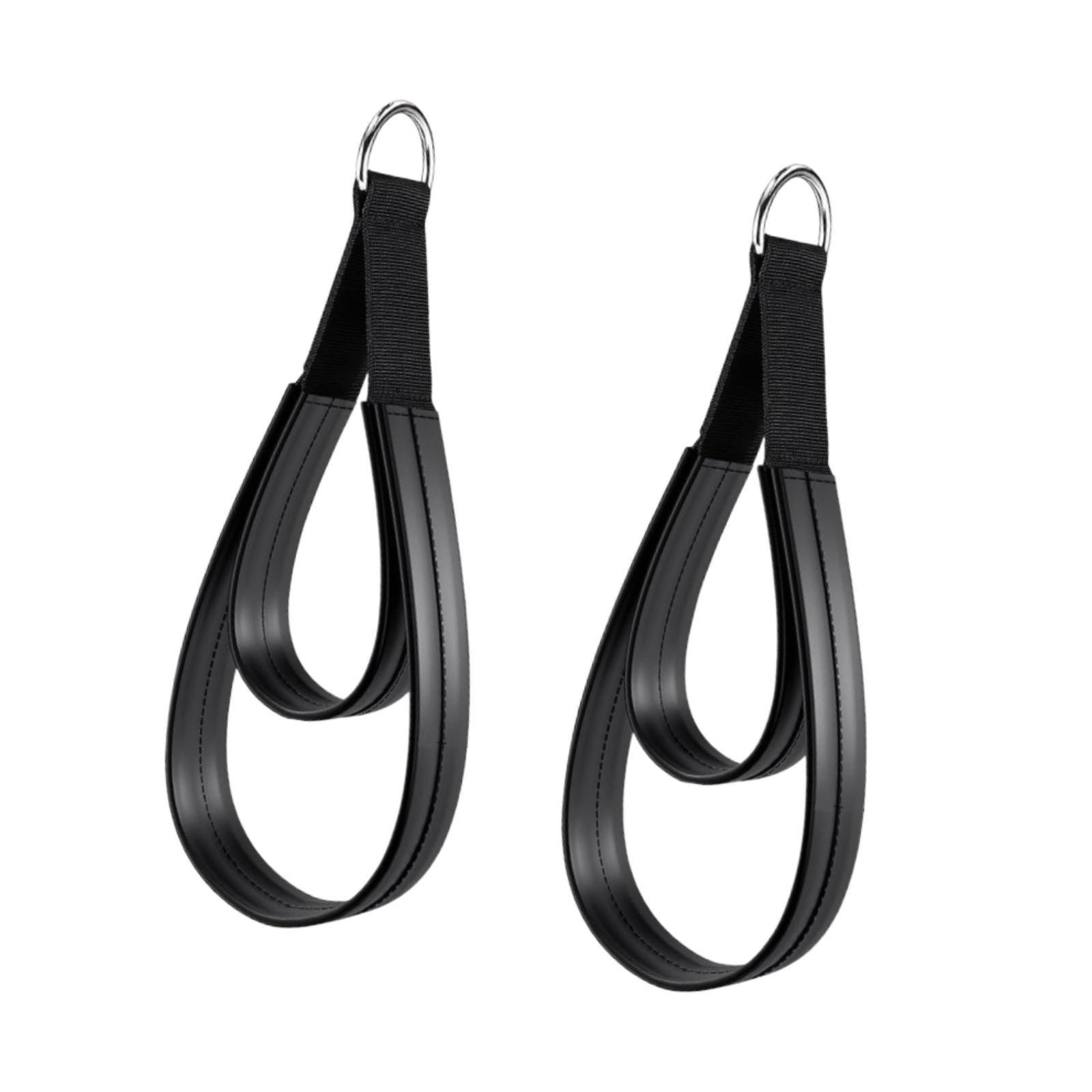Fzaqwen 2 Pilates Double Loop Straps for Reformer, Comfortable Grip Fitness D-Ring Strap Silver Rings