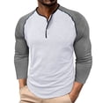 thumbnail image 2 of UVEASISHA Slim Fit Henley Shirts for Men Raglan Long Sleeve Baseball T Shirt 3 Button Up Collarless T-Shirts Soft Comfy Casual Tees White XXL, 2 of 5