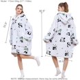 thumbnail image 2 of Kipswiaza Panda Print Wearable Blanket Hoodie - Oversized Sherpa Fleece Hooded Blankets Sweatshirt, Cozy Gift for Women, Men, Teens (Light Grey), 2 of 7
