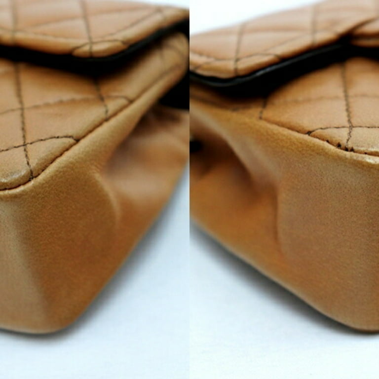 Chanel Double Flap Camel Leather Shoulder Bag (Pre-Owned)