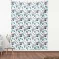 thumbnail image 3 of Ambesonne Vikings Fabric by the Yard Upholstery, Viking Faces Woodland, 10 Yards, Dark Grey Sky Blue, 3 of 4