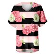 thumbnail image 4 of Hauts d'Été pour Femmes Grande Taille en Liquidation, T-Shirts à Col Rond Imprimés pour Femmes, T-Shirt à Manches Courtes, Blouse, Hauts Amples, T-Shirt à Col en V pour Femmes en Liquidation, 4 of 5