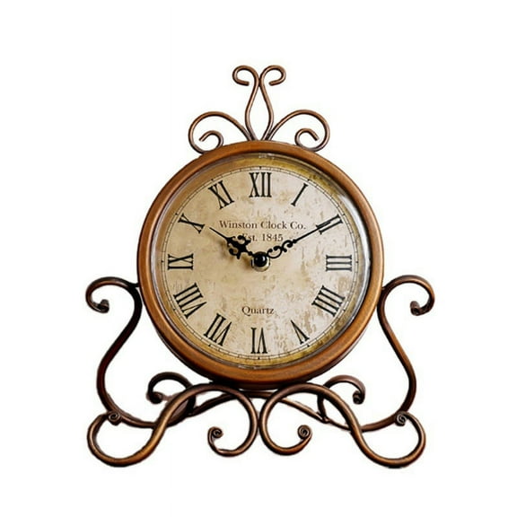 (1pc) Retro wrought iron desk clock