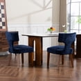thumbnail image 2 of Mid Century Modern Dining Chairs Set of 2, Farmhouse Chenille Fabric Upholstered Accent Side Chair,Kitchen Chairs with Hardwood Frame, 2 of 11