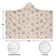 thumbnail image 3 of Wearable Blanket,Beige Sun Moon Star Pattern Hooded Wearable Sherpa Blanket for Adults & Teens,Winter Poncho Shawl Wrap Cape Thick Warm,60"x80", 3 of 5