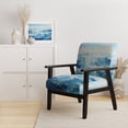 thumbnail image 2 of Designart "Blue Minimalism Coastal Wave" Upholstered Nautical & Coastal Accent Chair and Landscapes Arm Chair - Multiple Color & Pattern, 2 of 7
