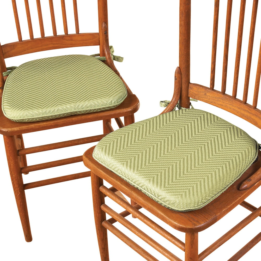 Collections Etc Foam Kitchen Chair Pads with Ties Set of 2