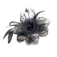 thumbnail image 2 of Pinza para el cabello Zulema Flor elegante Malla Plumas Negro, 2 of 7