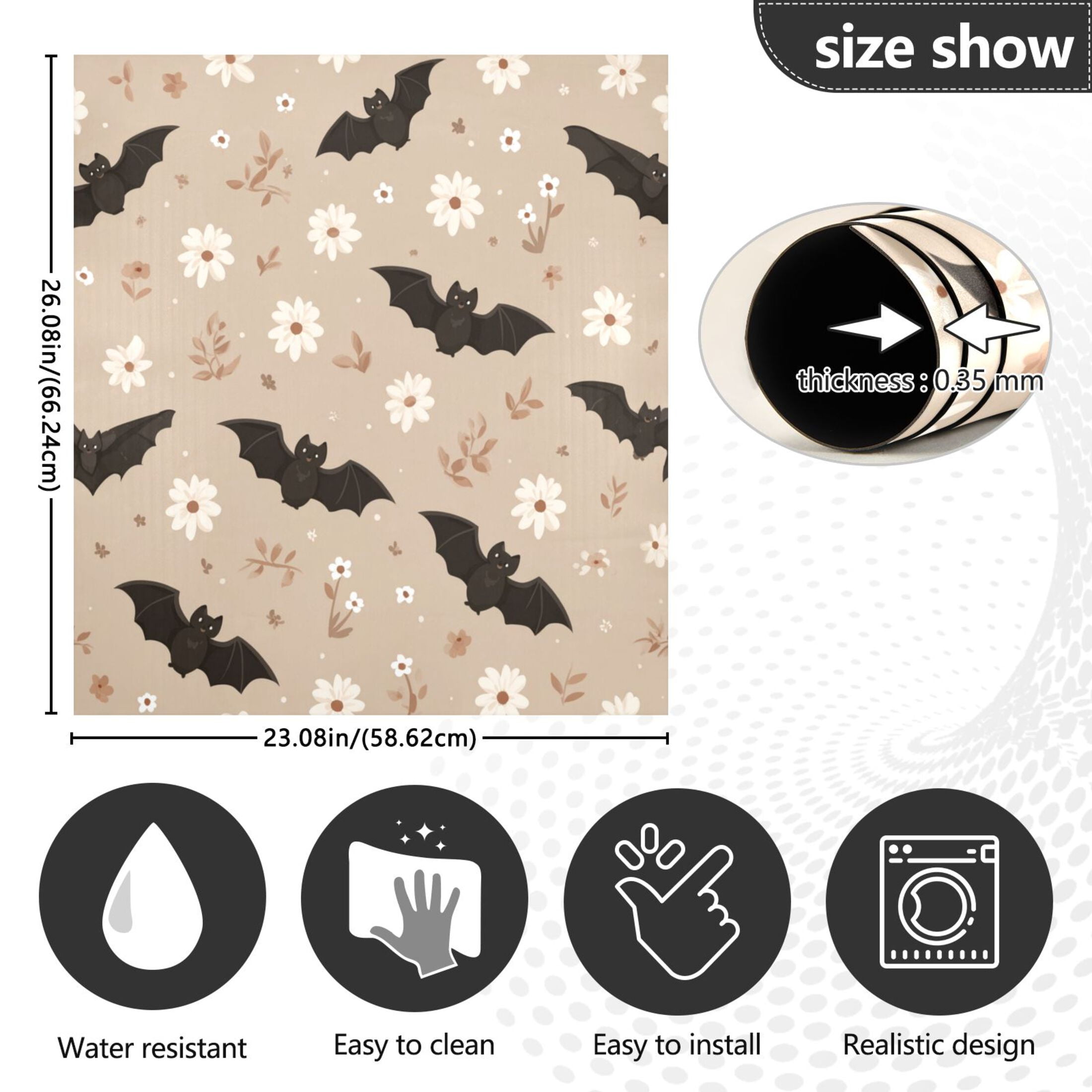 Dishwasher Sticker Magnetic Dishwasher Sticker Magnetic Decorative Sticker Refrigerator Sticker Dishwasher Decorative Stickers Bats and White Flowers