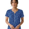 thumbnail image 5 of Aria Women’s Short Sleeve Split Neck Sweater Knit Nightgown, Sizes XS-5X, 5 of 6