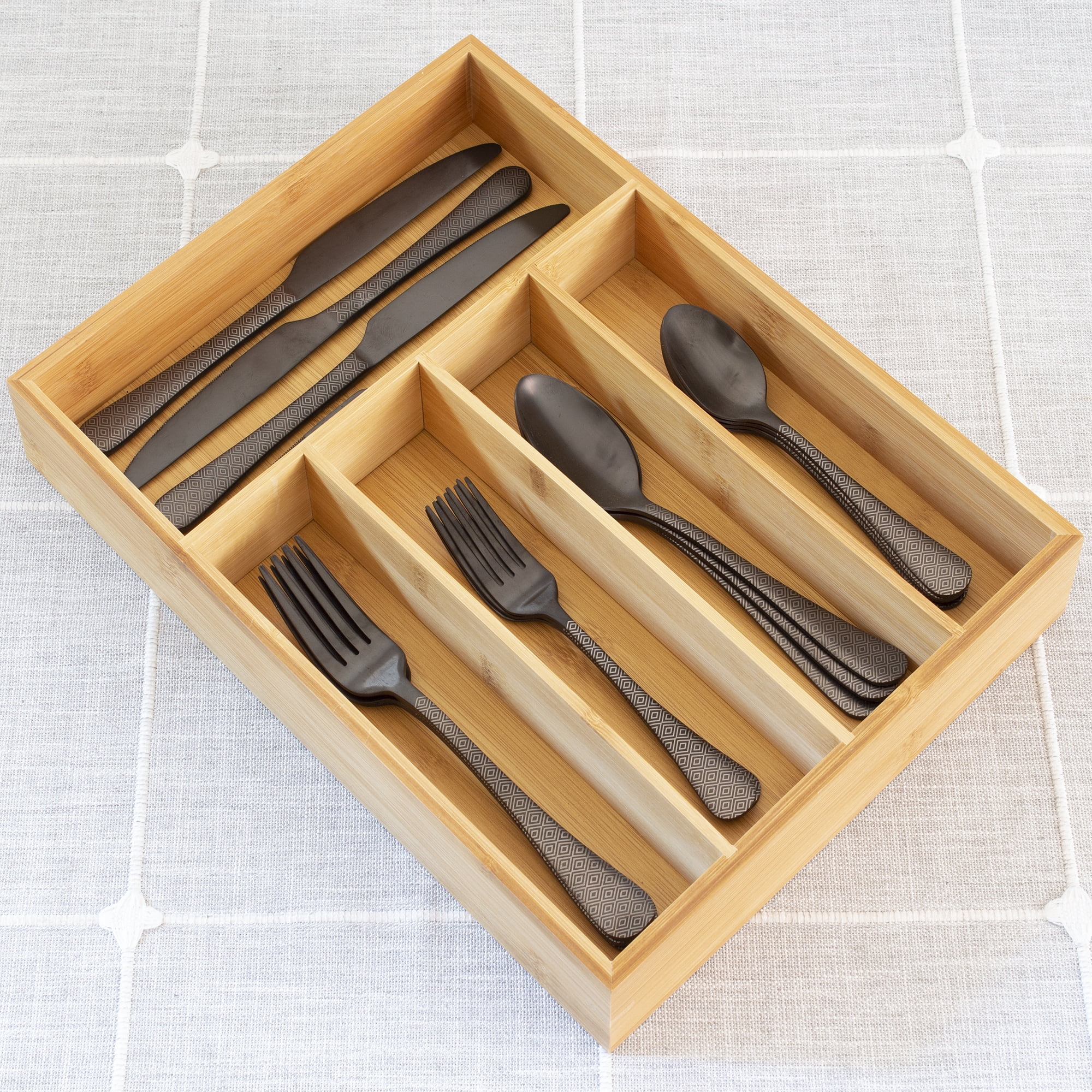 Totally Bamboo Flatware and Silverware Drawer Organizer