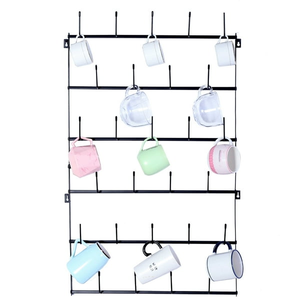 picture Coffee Cup Rack Walmart mug rack cup holder wall mounted home storage mug hooks with 6 tier display organizer for coffee mugs tea cups mason jars and more holds 27