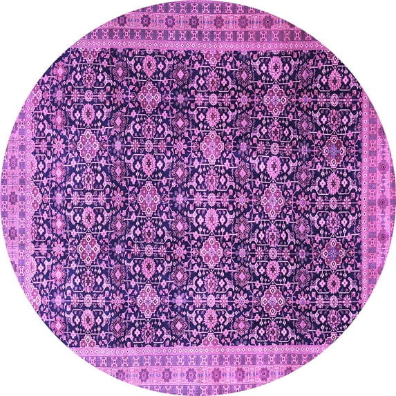 Ahgly Company Indoor Round Persian Purple Traditional Area Rugs, 7' Round