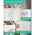thumbnail image 4 of No Hook Shower Curtain with Snap in Liner, Brown Antique Vintage Damask Pattern Hotel Shower Curtains for Bathroom, Washable Shower Curtain Liner Set with Mesh Top Window, 72”x78”, 4 of 6