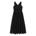 thumbnail image 3 of Miutii Kids Girls Shiny Rhinestones Birthday Party Dress Sleeveless V Neck Wedding Bridesmaid Dress Black 6, 3 of 9