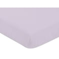 thumbnail image 5 of Sweet Jojo Designs Peony Floral Garden Solid Purple Fitted Crib Sheet, 5 of 6