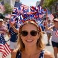 thumbnail image 5 of 4th of July Headbands Patriotic Head Boppers, Red White Blue Sequin Independence Day Hairband, Memorial Day Hair Patriotic Themed Party Headwear for Women Men Kids, 5 of 5