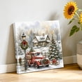 thumbnail image 3 of Canvas Wall Art, Vintage Christmas Framed Canvas Prints for Bathroom Kitchen, Winter Xmas Tree Truck Snowflake Country Gallery Wrapped Wall Decor for Home Office, Gifts, 10"x10" Ship Next Day, 3 of 9