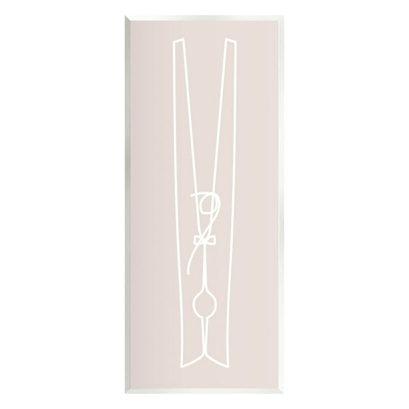 Stupell Industries Minimal Clothespin Doodle Abstract Painting Unframed Art Print Wall Art, 7 x 17